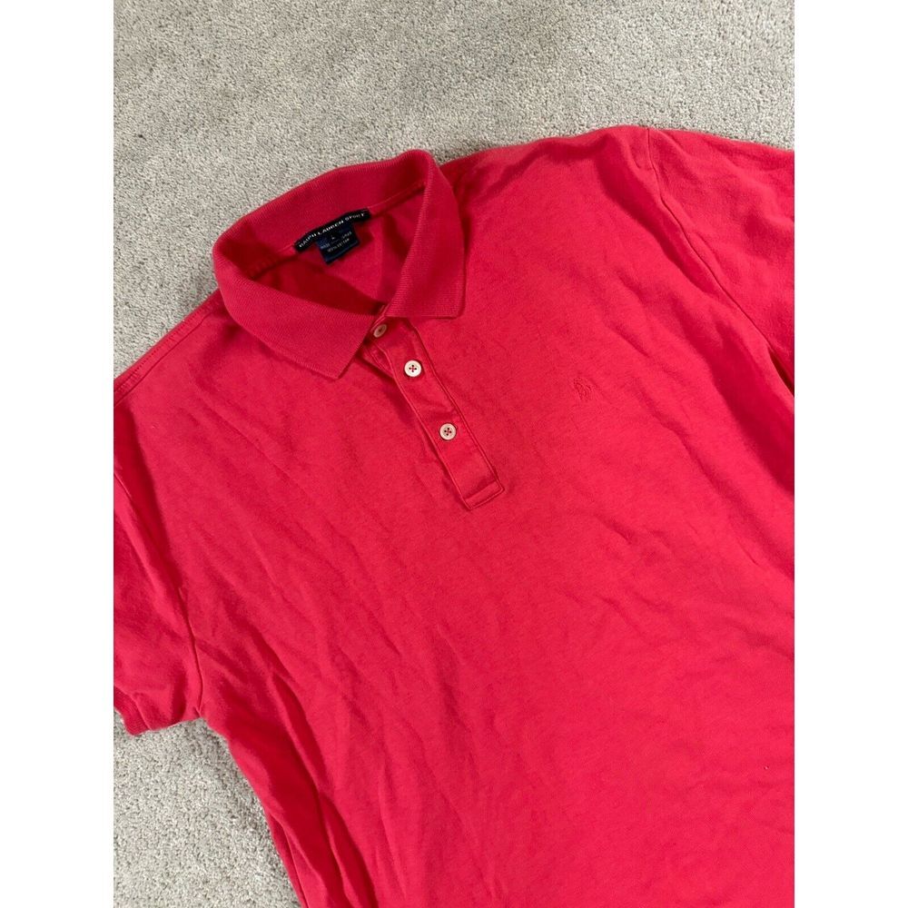Vintage Ladies Ralph Lauren Sport pink polo shirt t-shirt top. Size Large